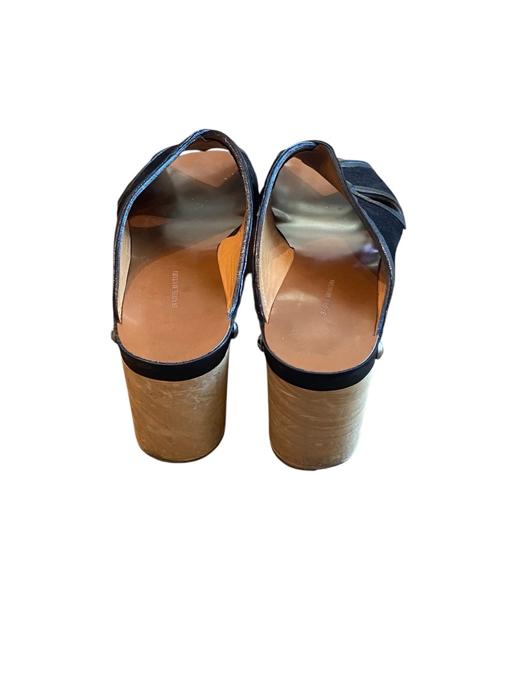Isabel Marant Zipla Suede Stud Detail Wood Platform Wedge Clog Slide Sandals - Picture 4 of 6
